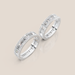 Nhẫn Cưới Vàng Trắng Đính Kim Cương Baguette Full Eternity – 307