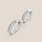 Nhẫn Cưới Kẹp Đá Rãnh Đính Kim Cương Nuôi Cấy Cho Cặp Đôi – 386